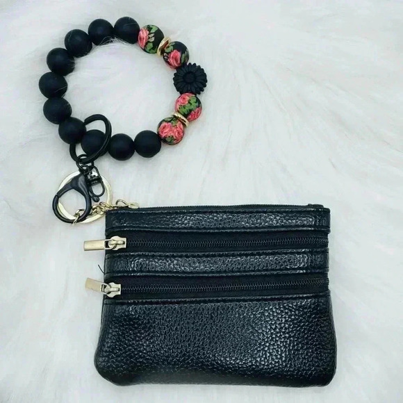Carmella Card Coin Wristlet in Black - Picture 1 of 6